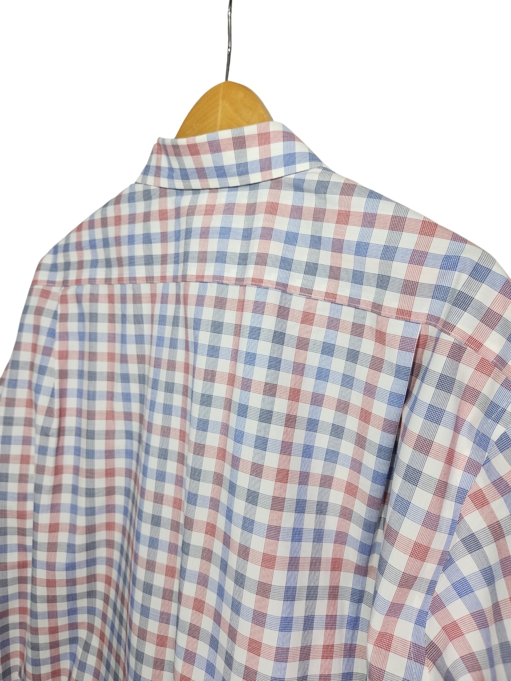 Tommy Hilfiger Mens 17 34/35 Plaid Button Down Shirt Regular Fit Red White Blue - Picture 6 of 16